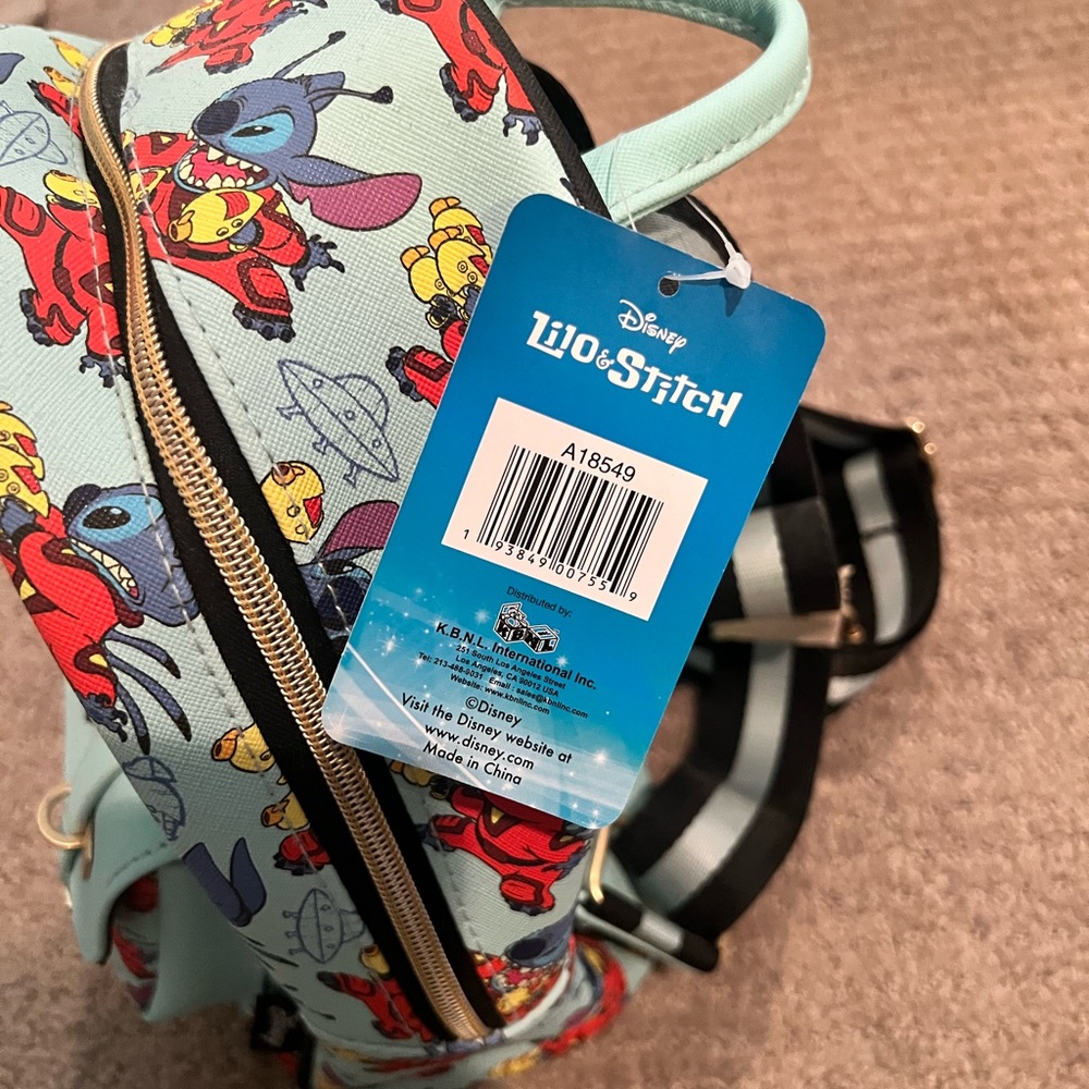 Disney Stitch Patterned Backpack With Red And Blue - image 4